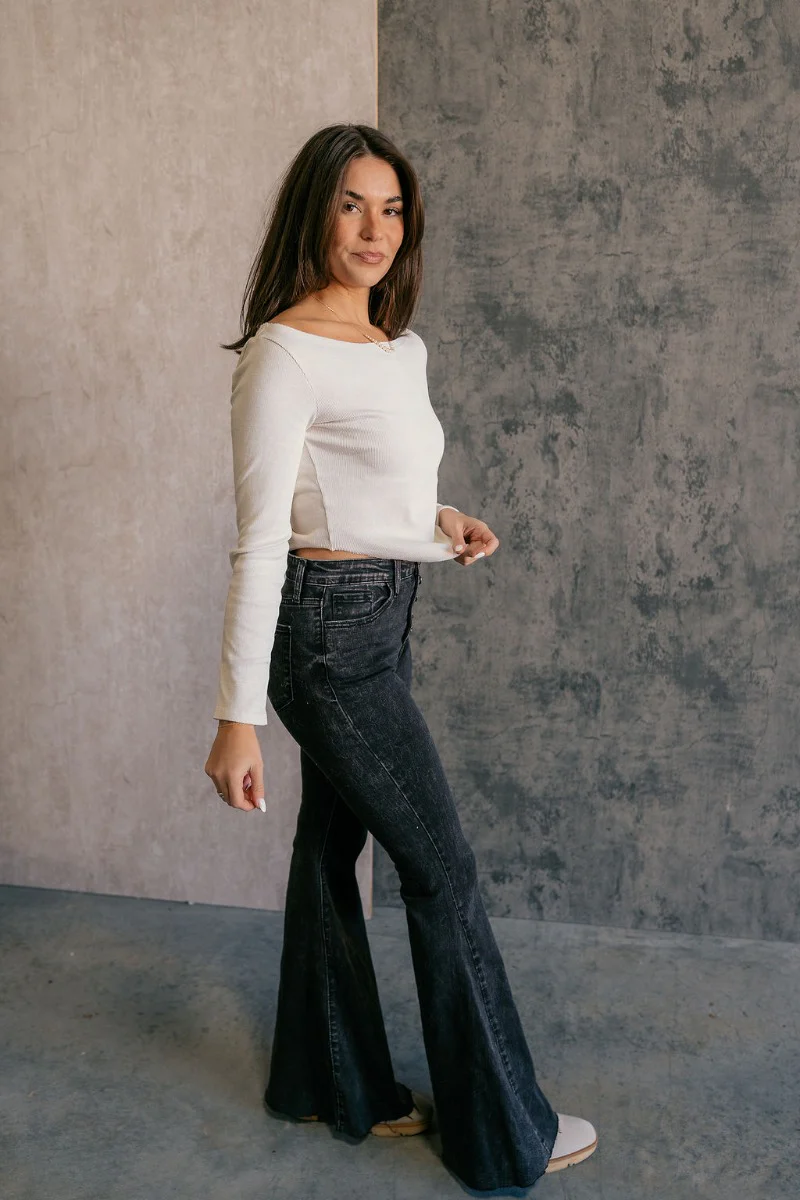 Andi Cream Scooped Long Sleeve Top - Image 4