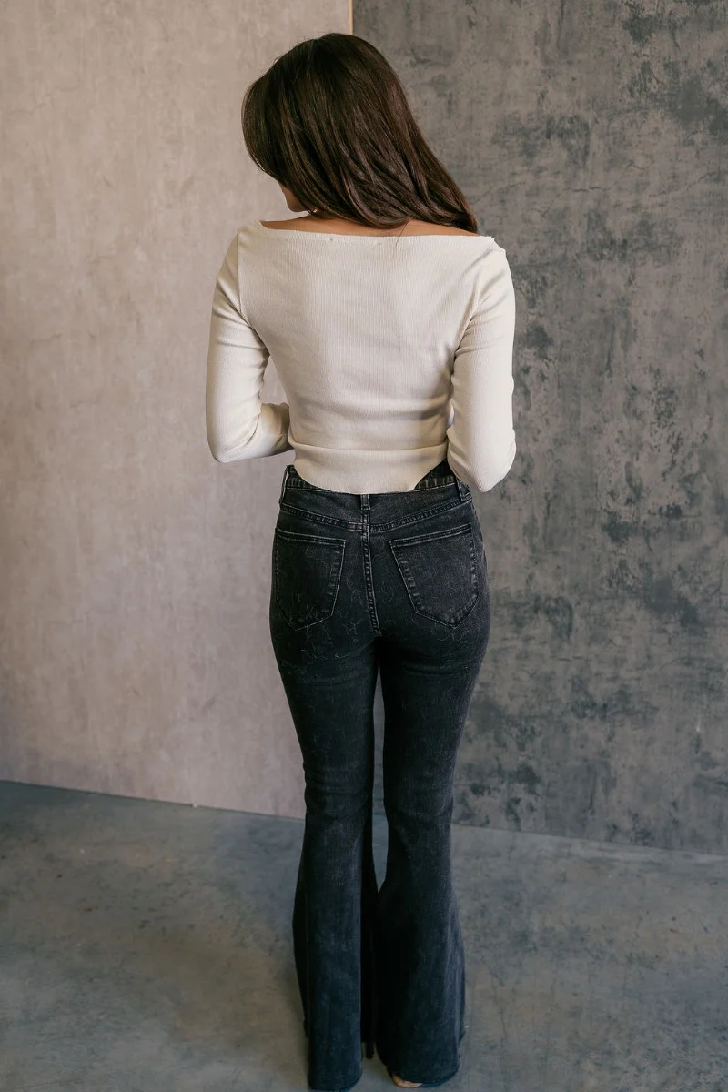Andi Cream Scooped Long Sleeve Top - Image 6