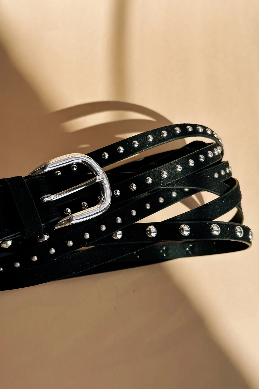 Andie Black and Silver Studs Adjustable Belt - Image 2