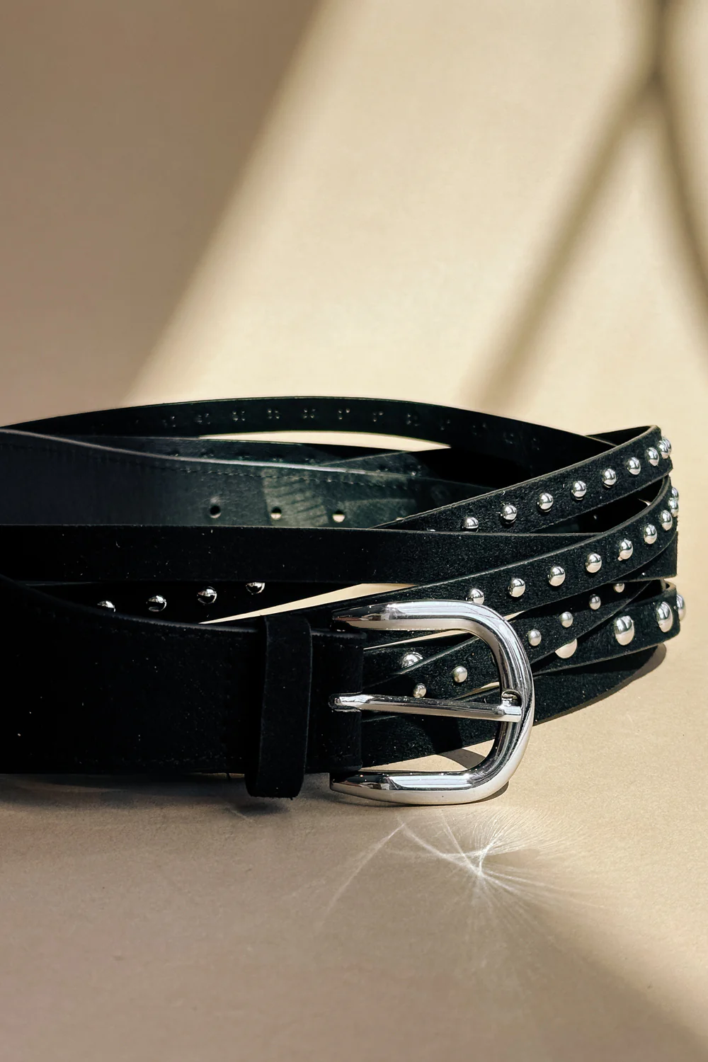 Andie Black and Silver Studs Adjustable Belt - Image 4