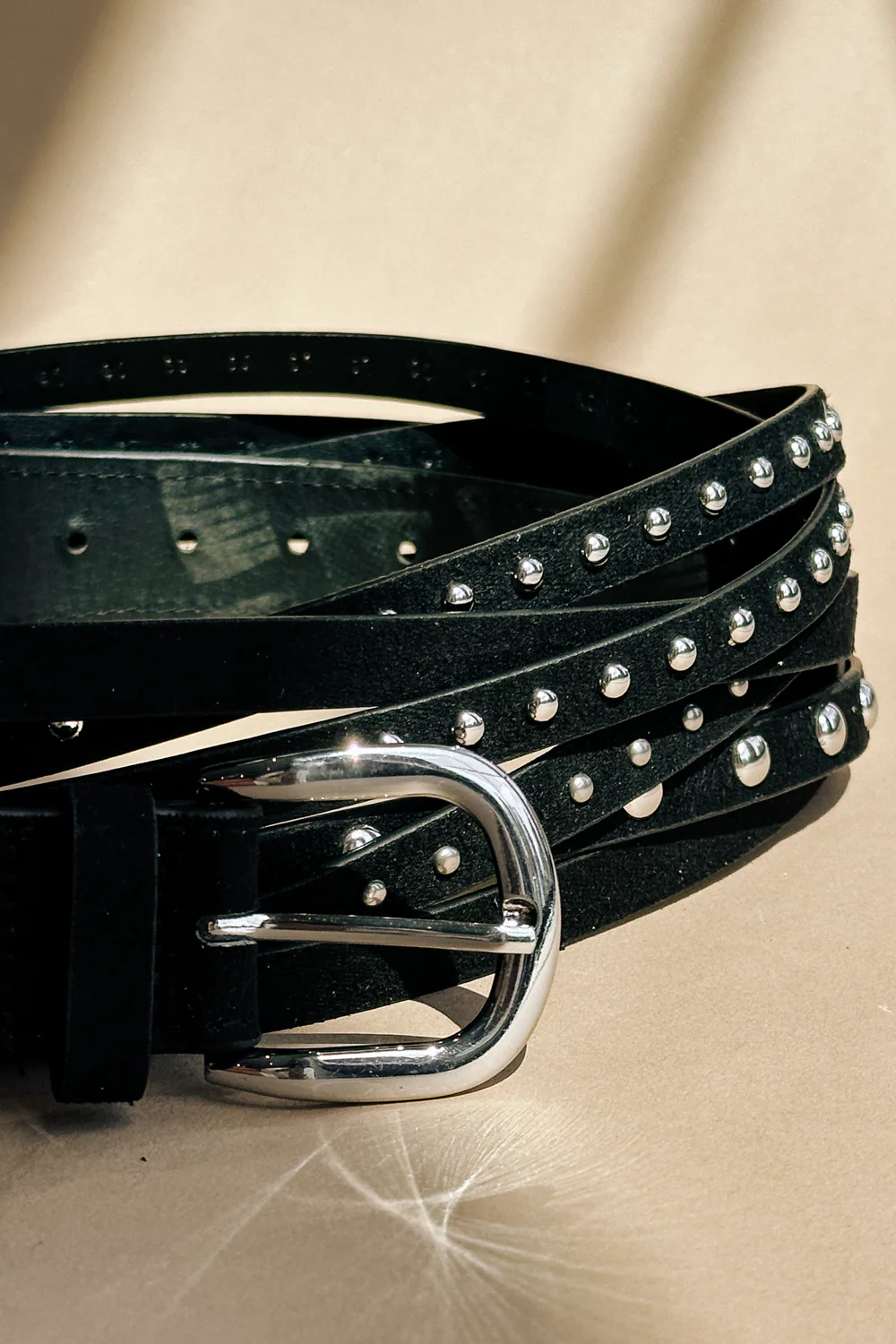 Andie Black and Silver Studs Adjustable Belt - Image 5