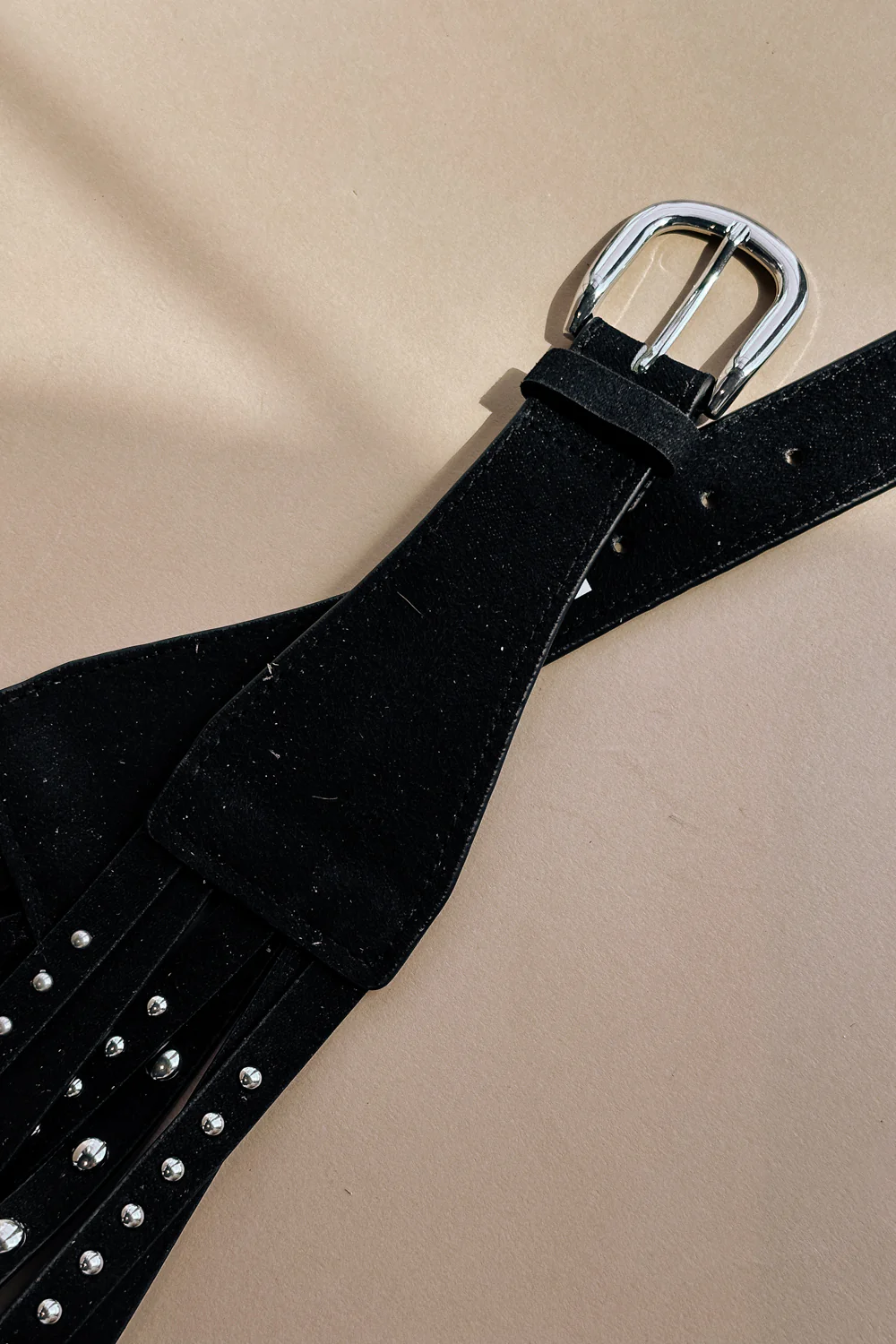 Andie Black and Silver Studs Adjustable Belt - Image 6