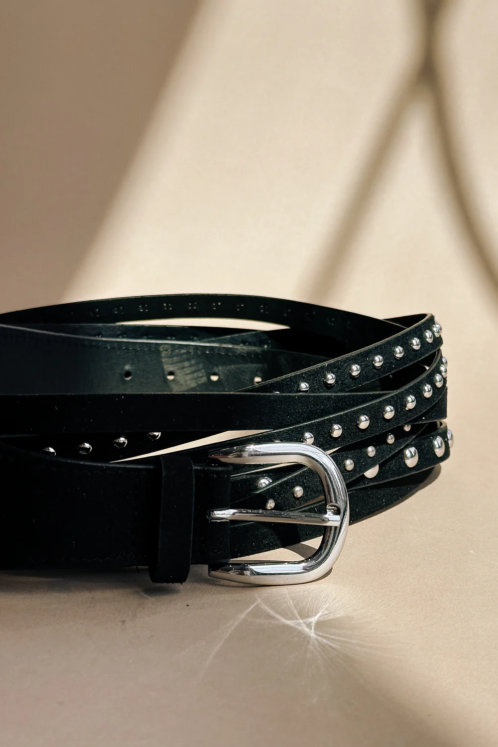 Andie Black and Silver Studs Adjustable Belt - Image 7