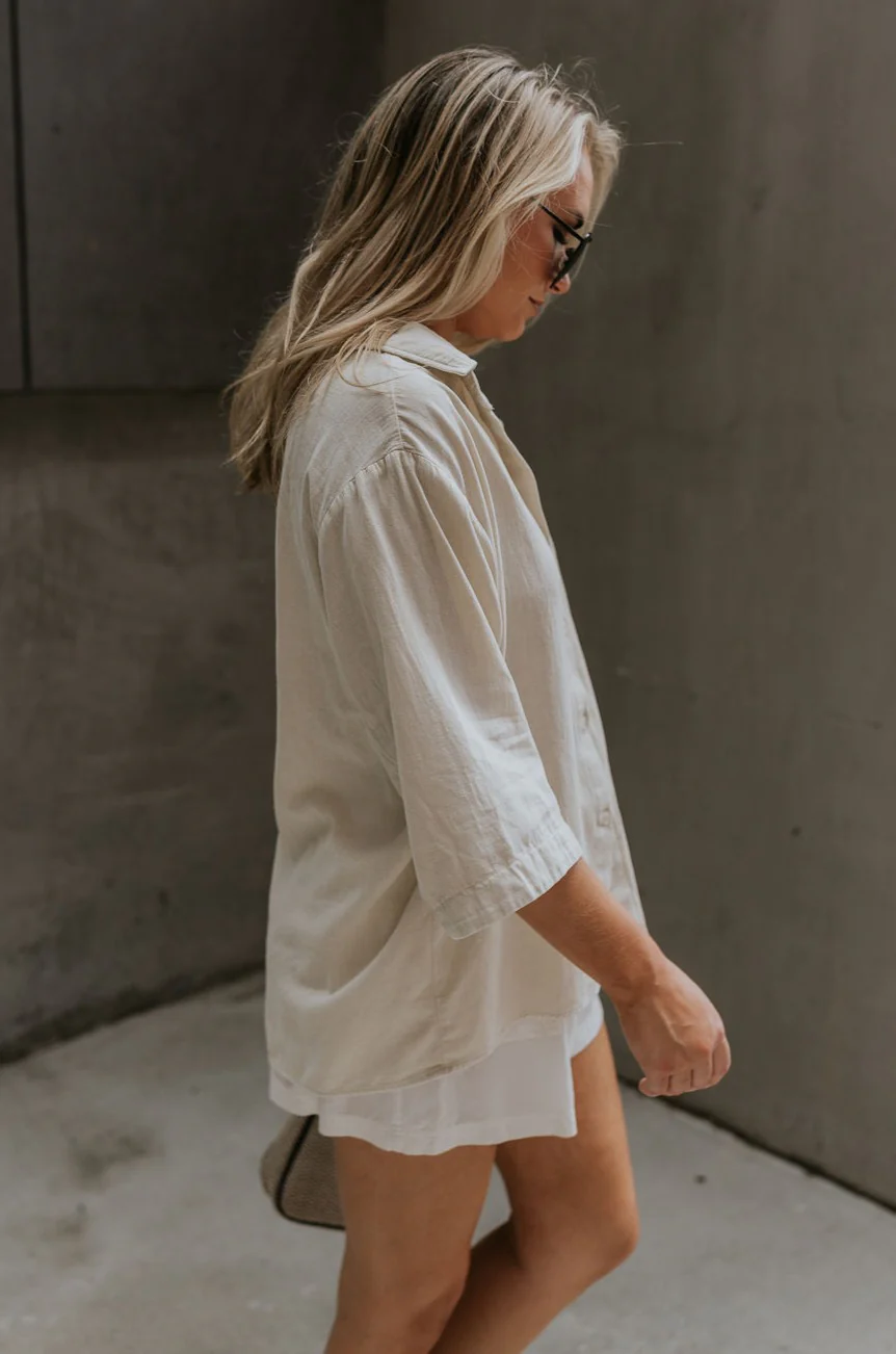 Andrea Ecru Button-Up Top - Image 3