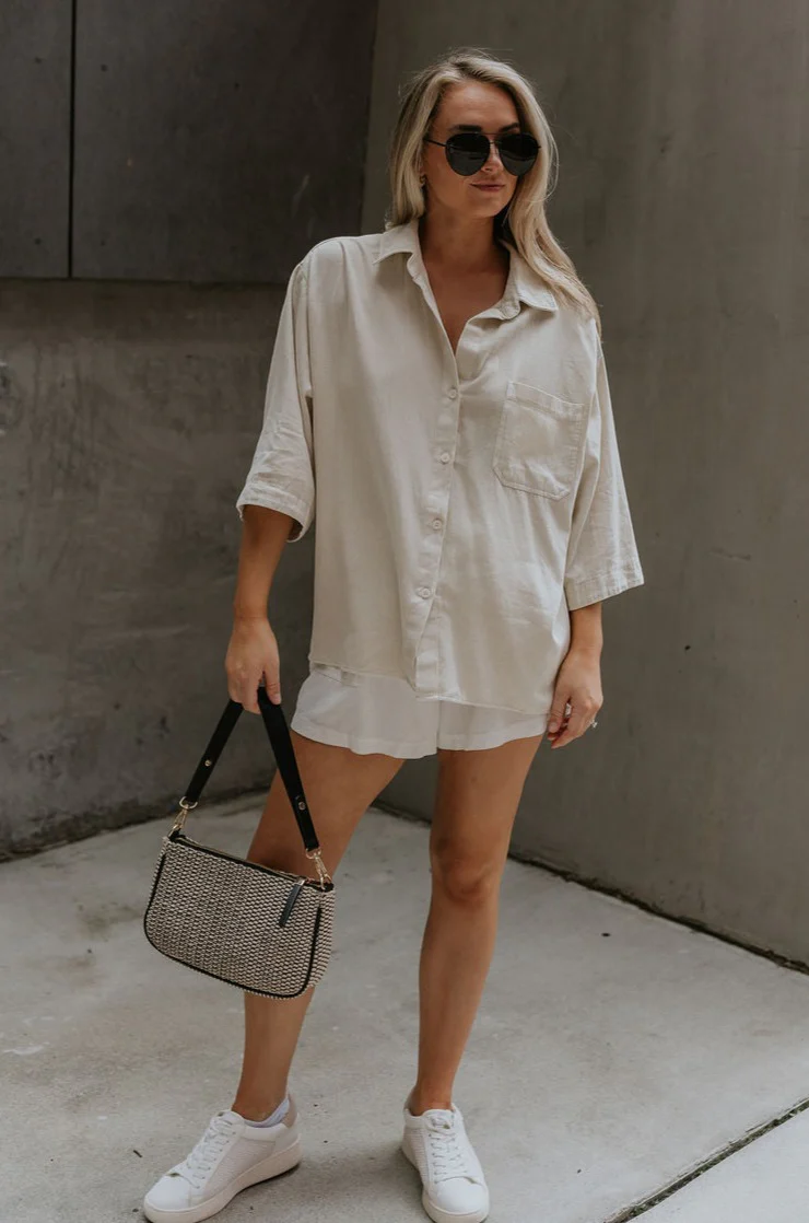 Andrea Ecru Button-Up Top - Image 6