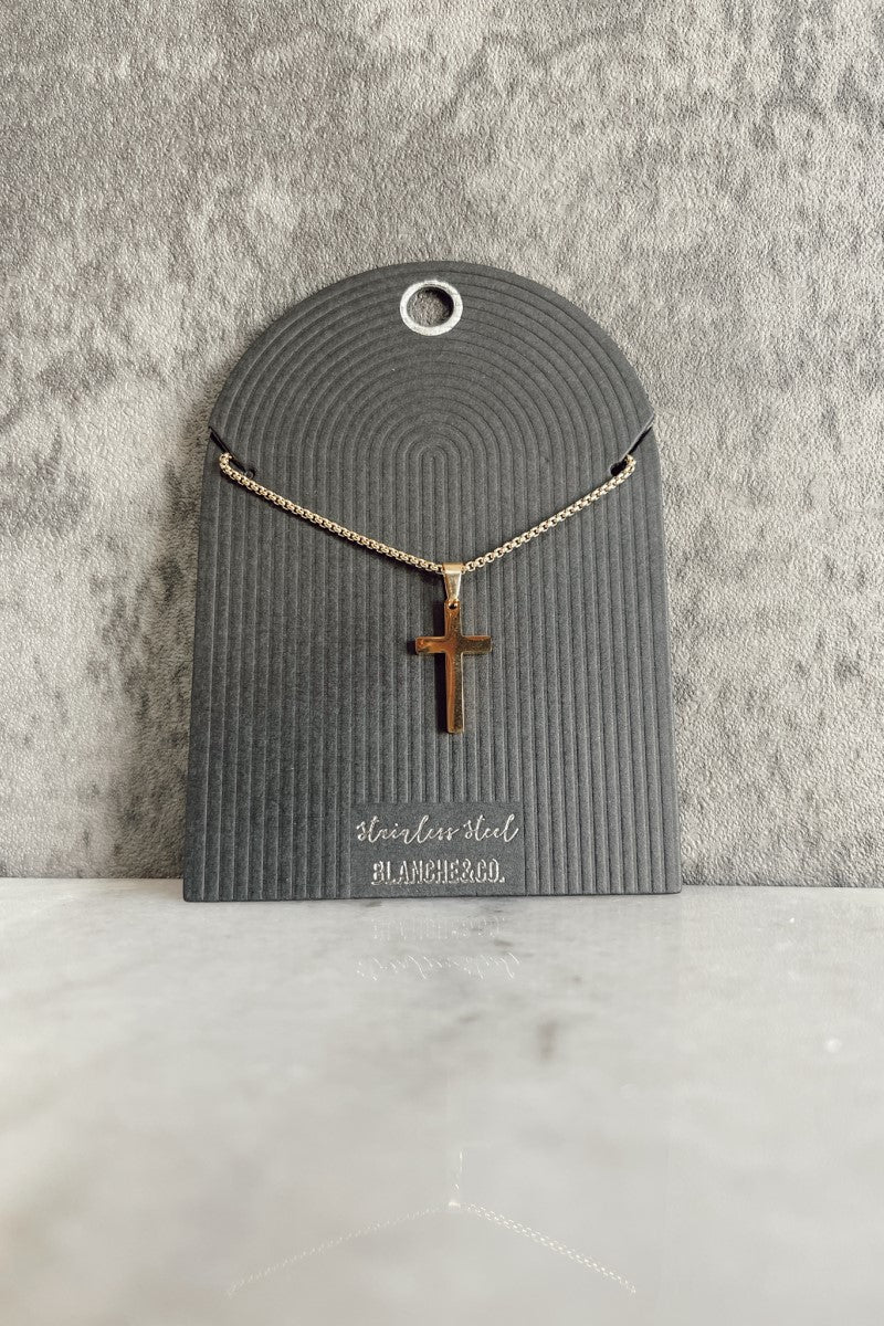Andrea Gold Cross Necklace - Image 2