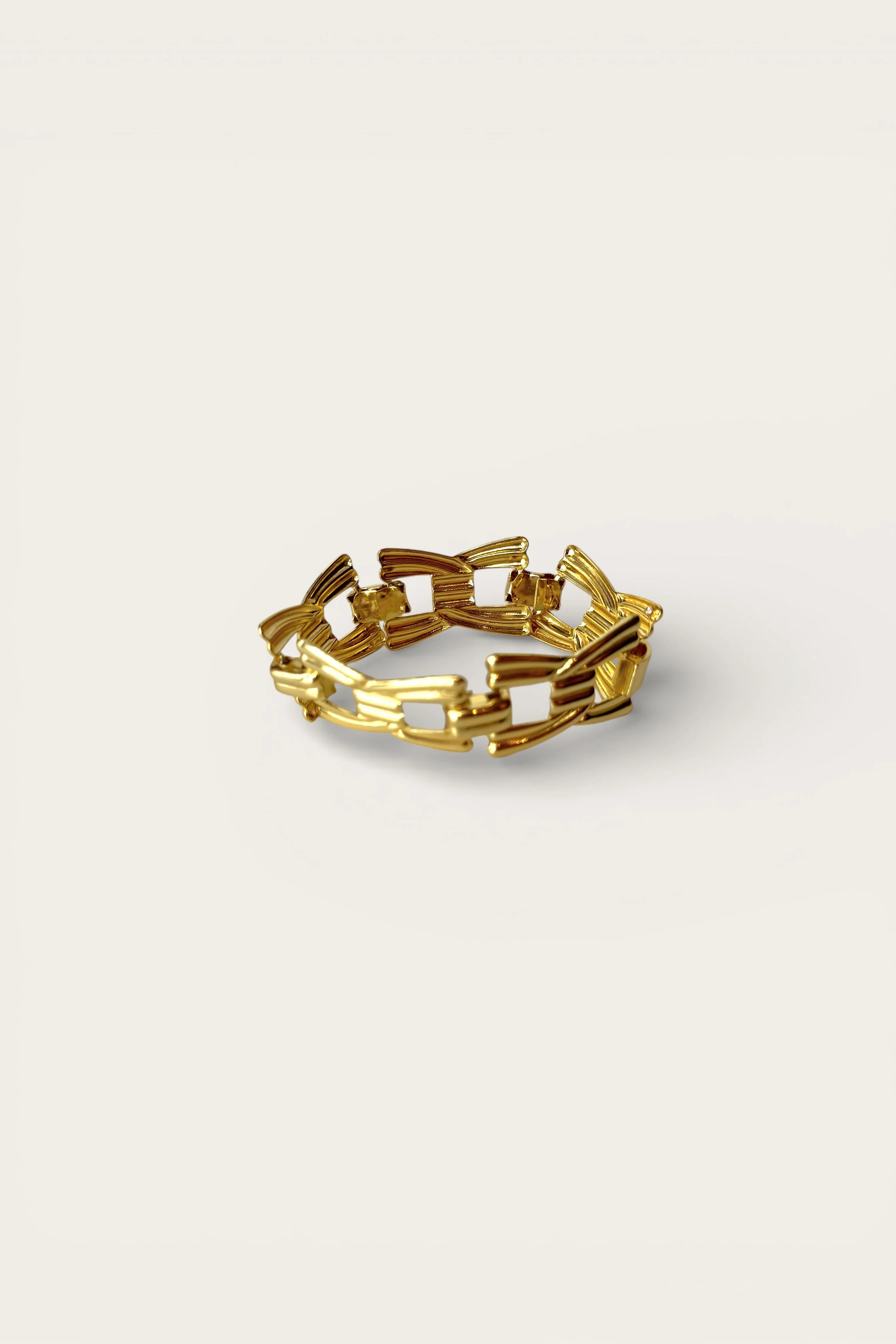Andrea Gold Ribbed Chain Bracelet