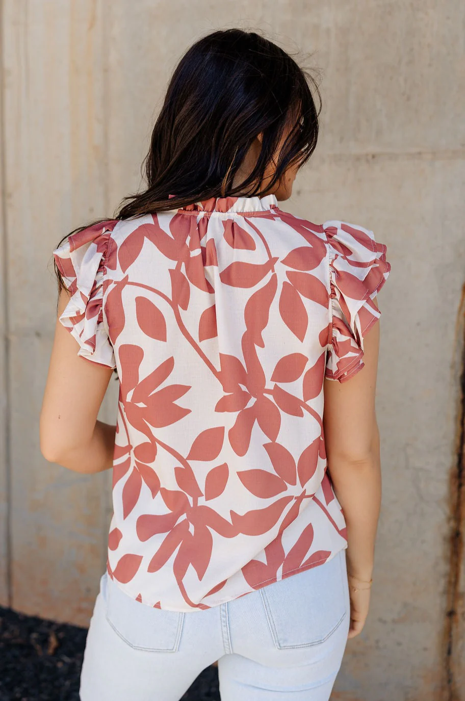 Andrea Ivory and Mauve Floral Top - Image 6