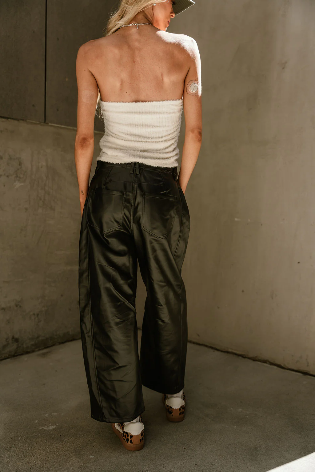 Angelica Black Faux Leather Pants - Image 4