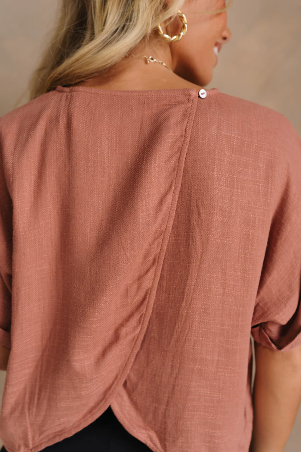 Angelina Rust Short Sleeve Top - Image 3