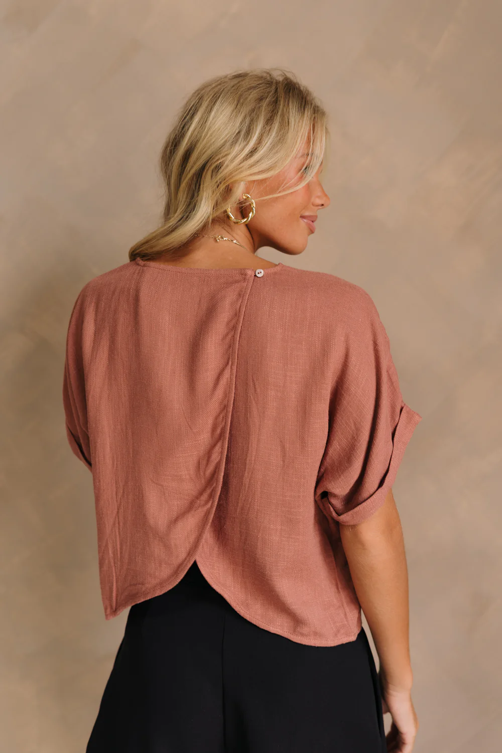 Angelina Rust Short Sleeve Top - Image 4