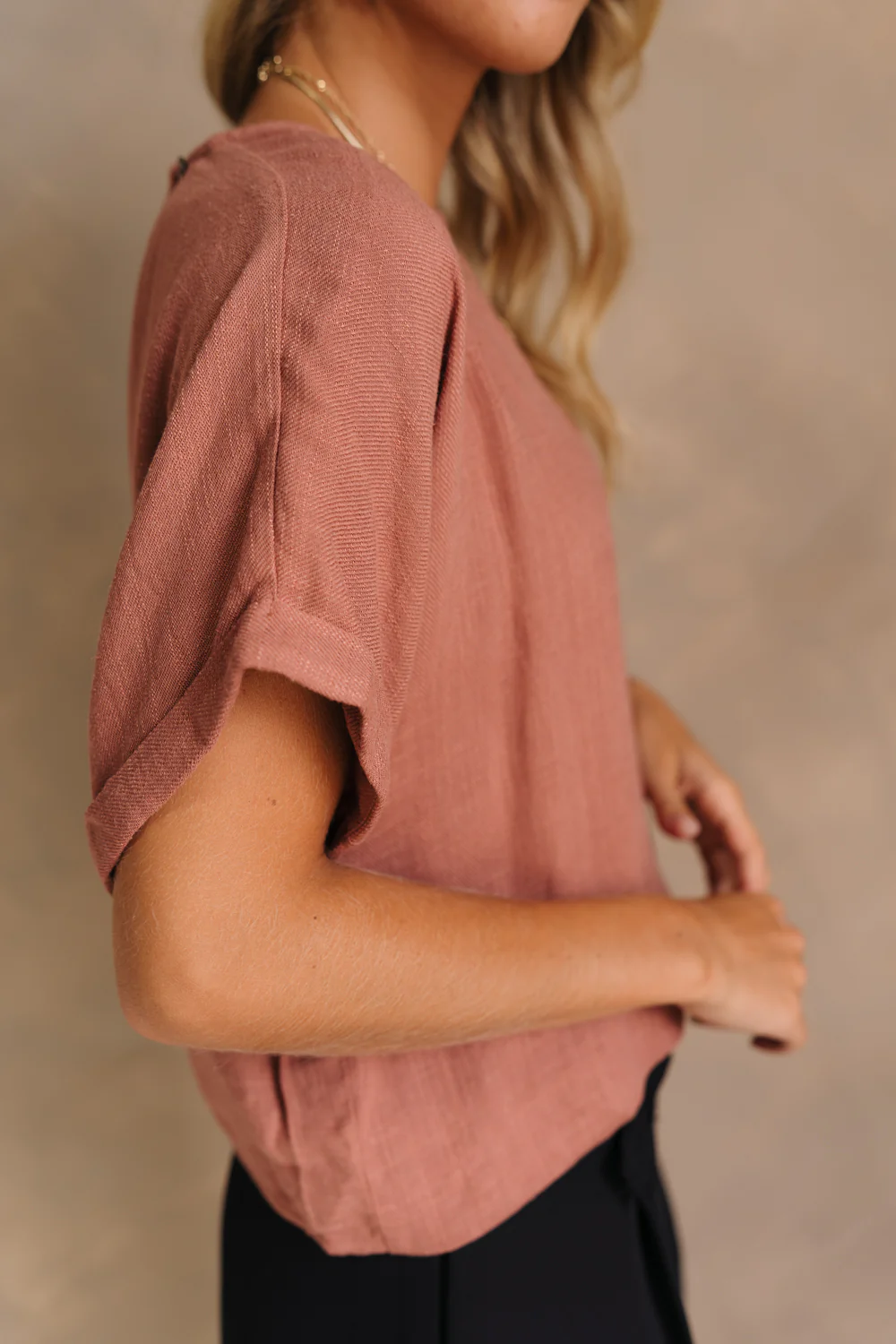 Angelina Rust Short Sleeve Top - Image 6