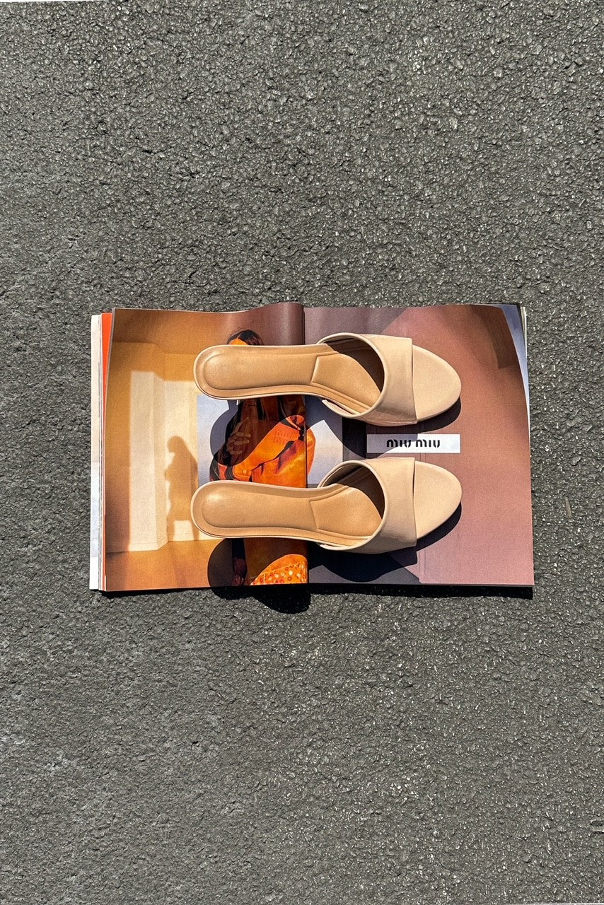 Angie Nude Patent Leather Slide-On Heel - Image 5