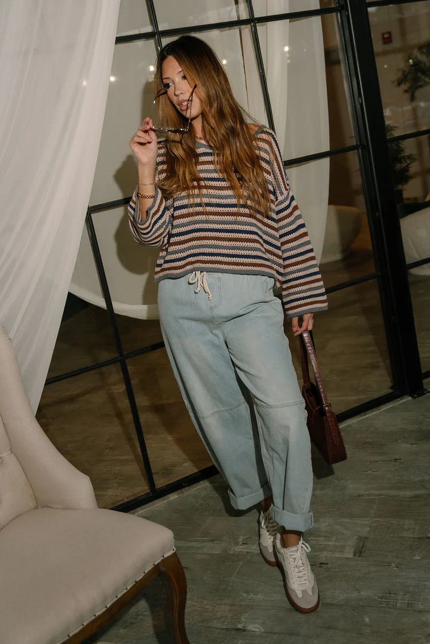 Ania Blue Multi Striped Sweater - Image 2
