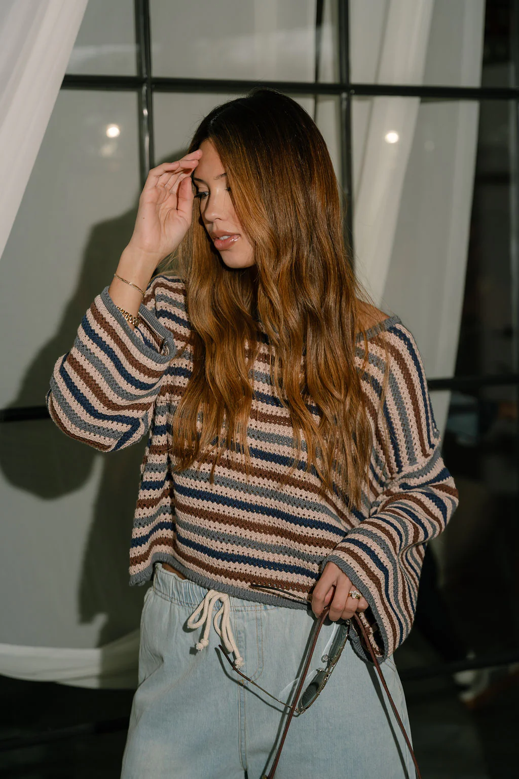 Ania Blue Multi Striped Sweater - Image 3