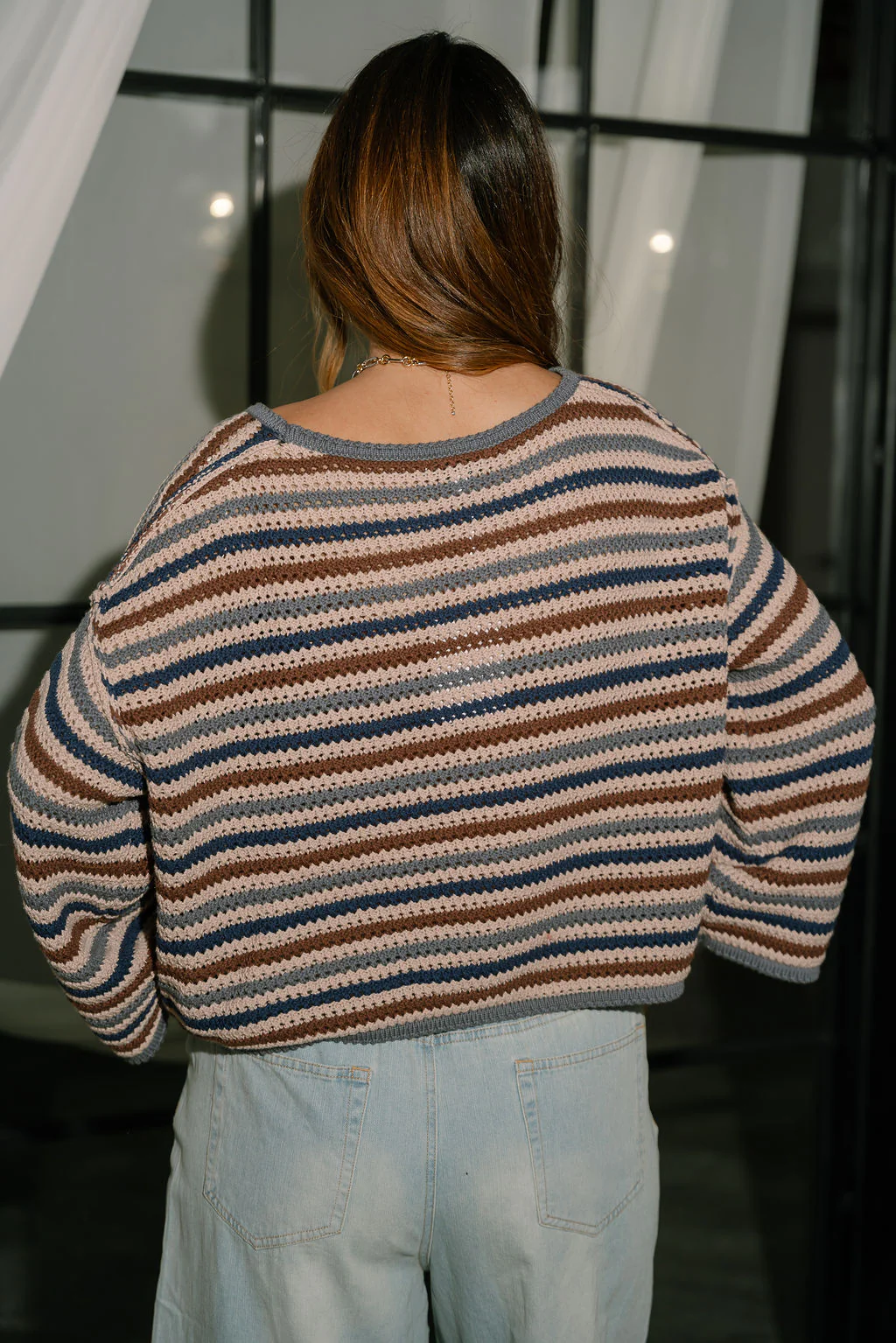 Ania Blue Multi Striped Sweater - Image 6