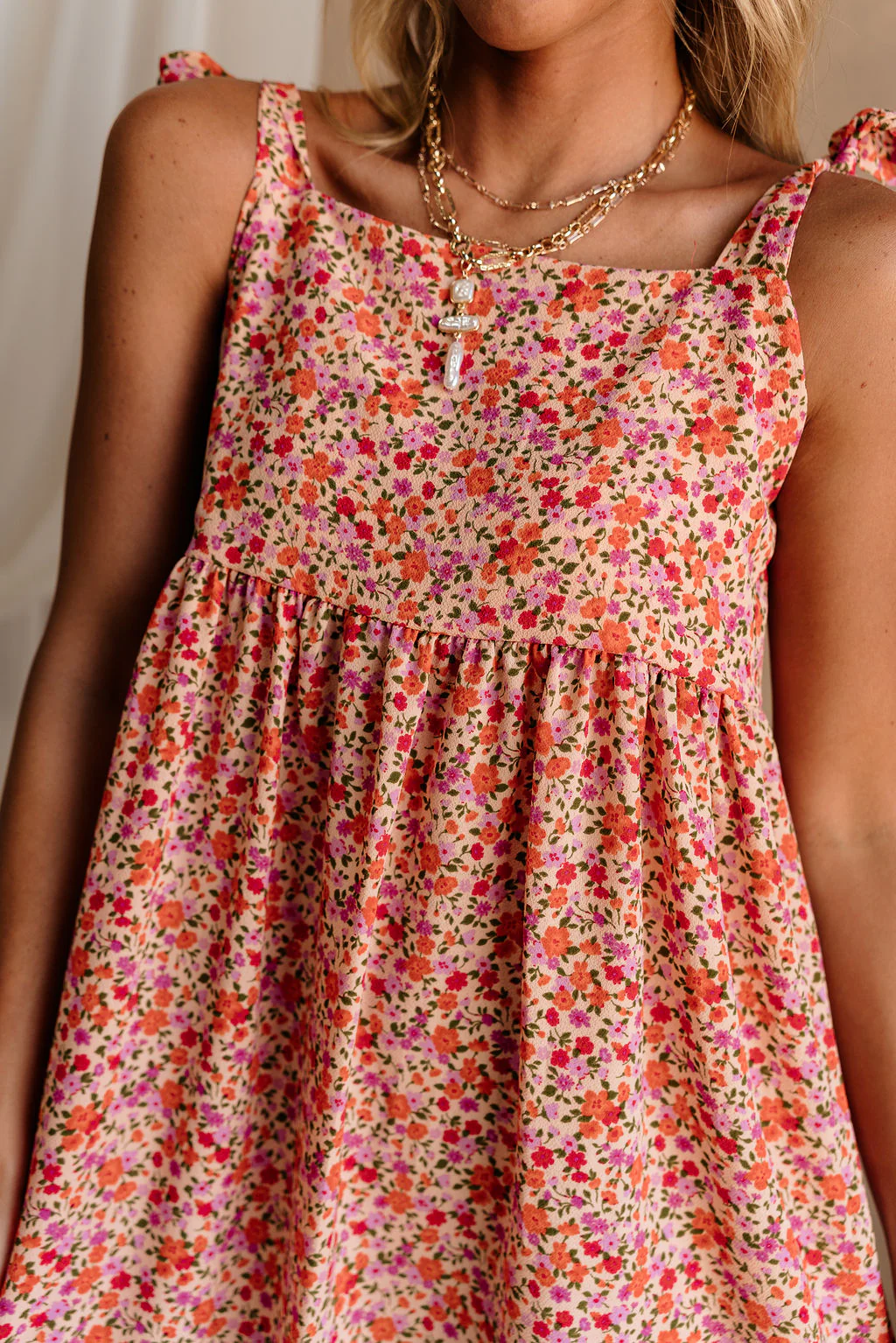 Anna Floral Tie Strap Mini Dress - Image 4