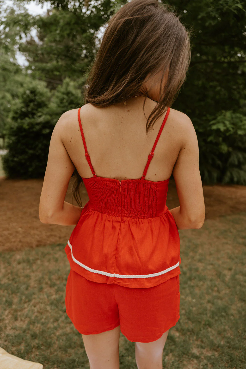 Ansley Red Braided Trim Tank Top - Image 5