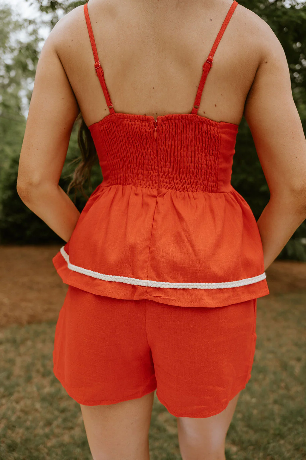 Ansley Red Braided Trim Tank Top - Image 6