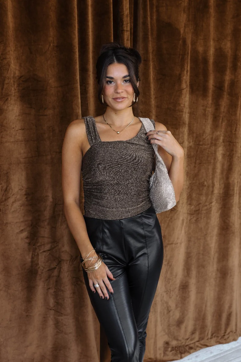 Anya Black & Gold Sleeveless Bodysuit - Image 2