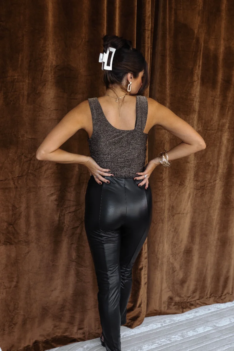 Anya Black & Gold Sleeveless Bodysuit - Image 5