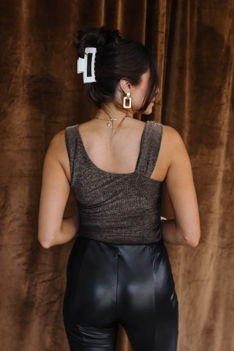 Anya Black & Gold Sleeveless Bodysuit - Image 6