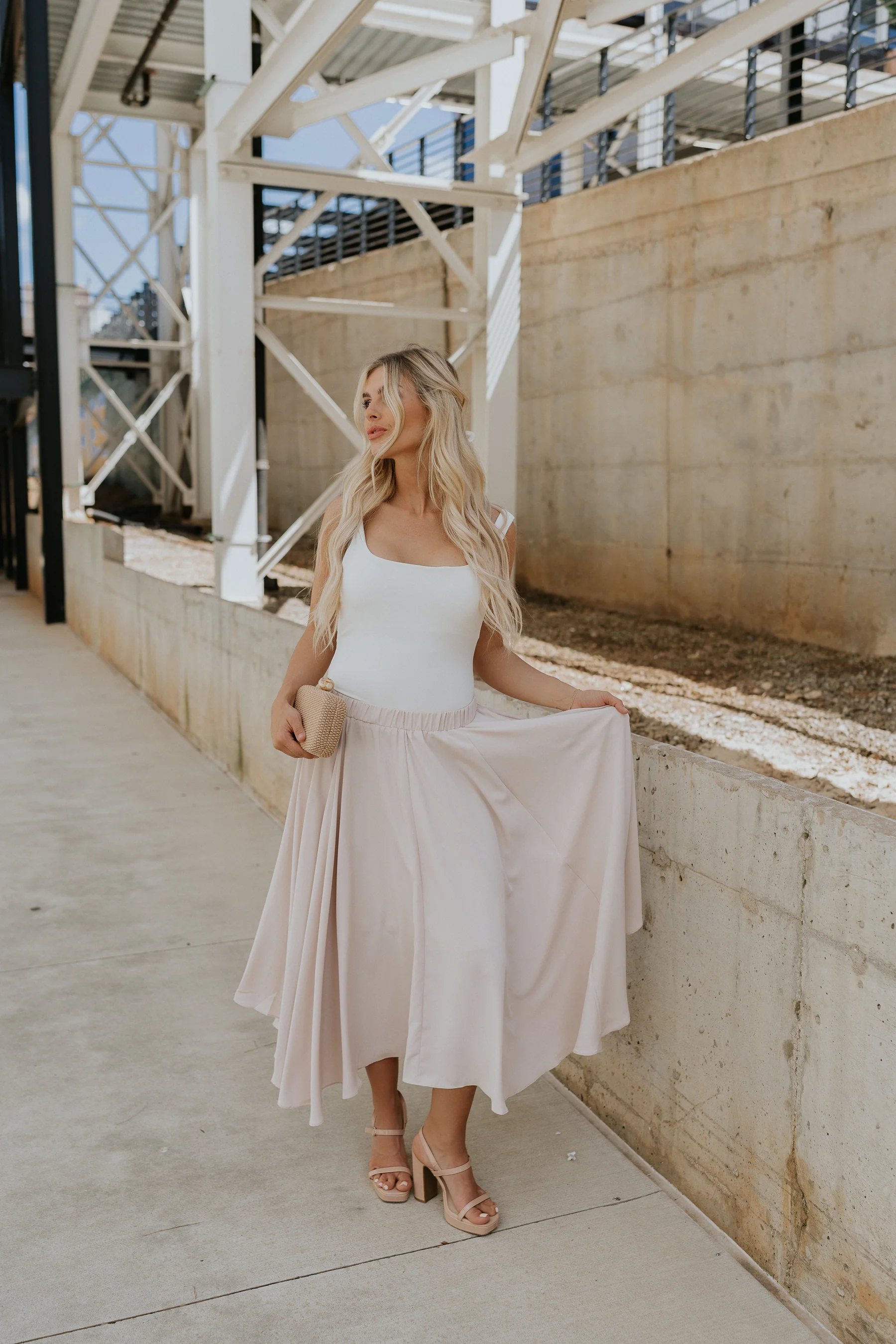 April Taupe Midi Skirt - Image 2