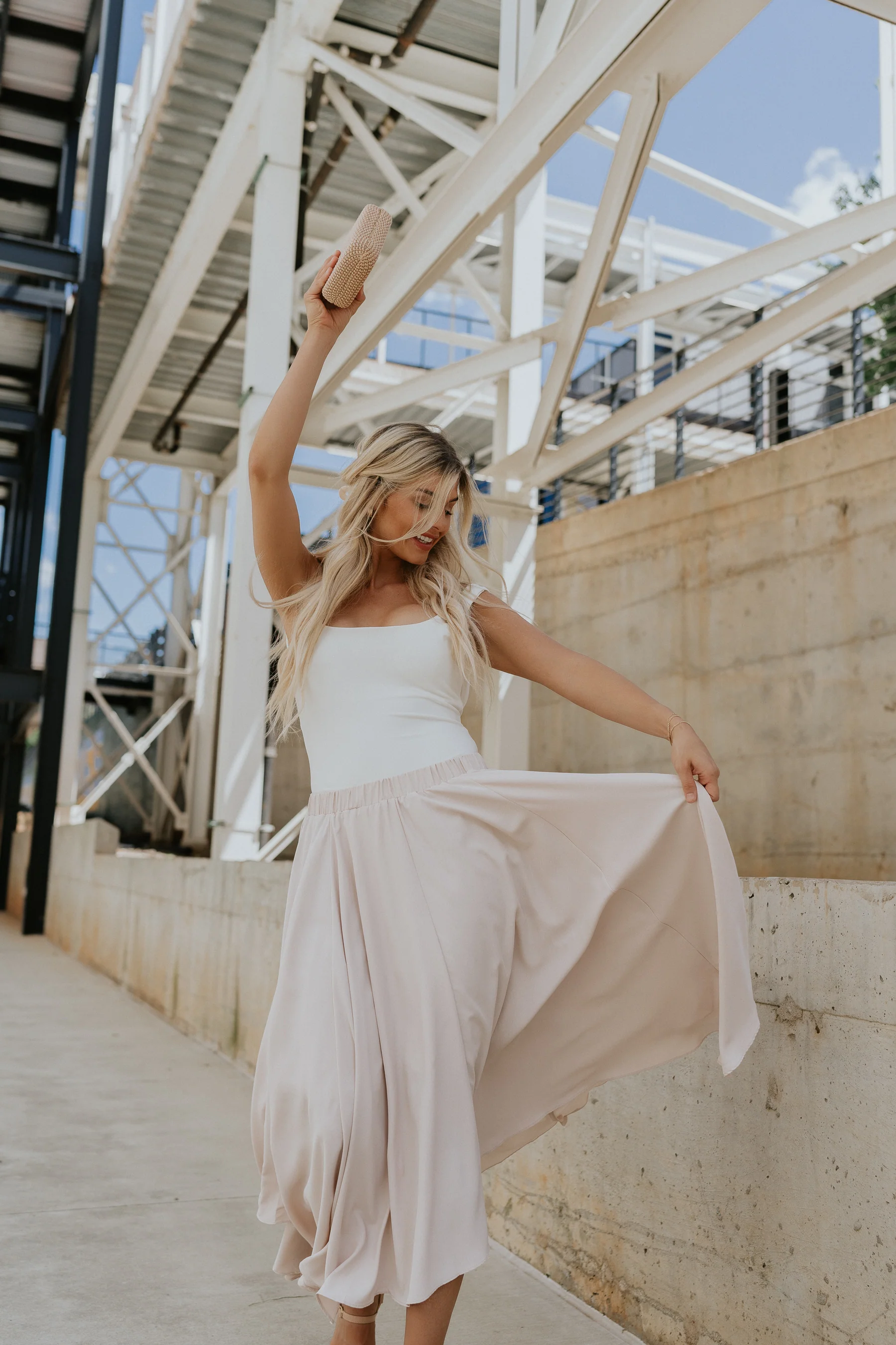 April Taupe Midi Skirt - Image 3