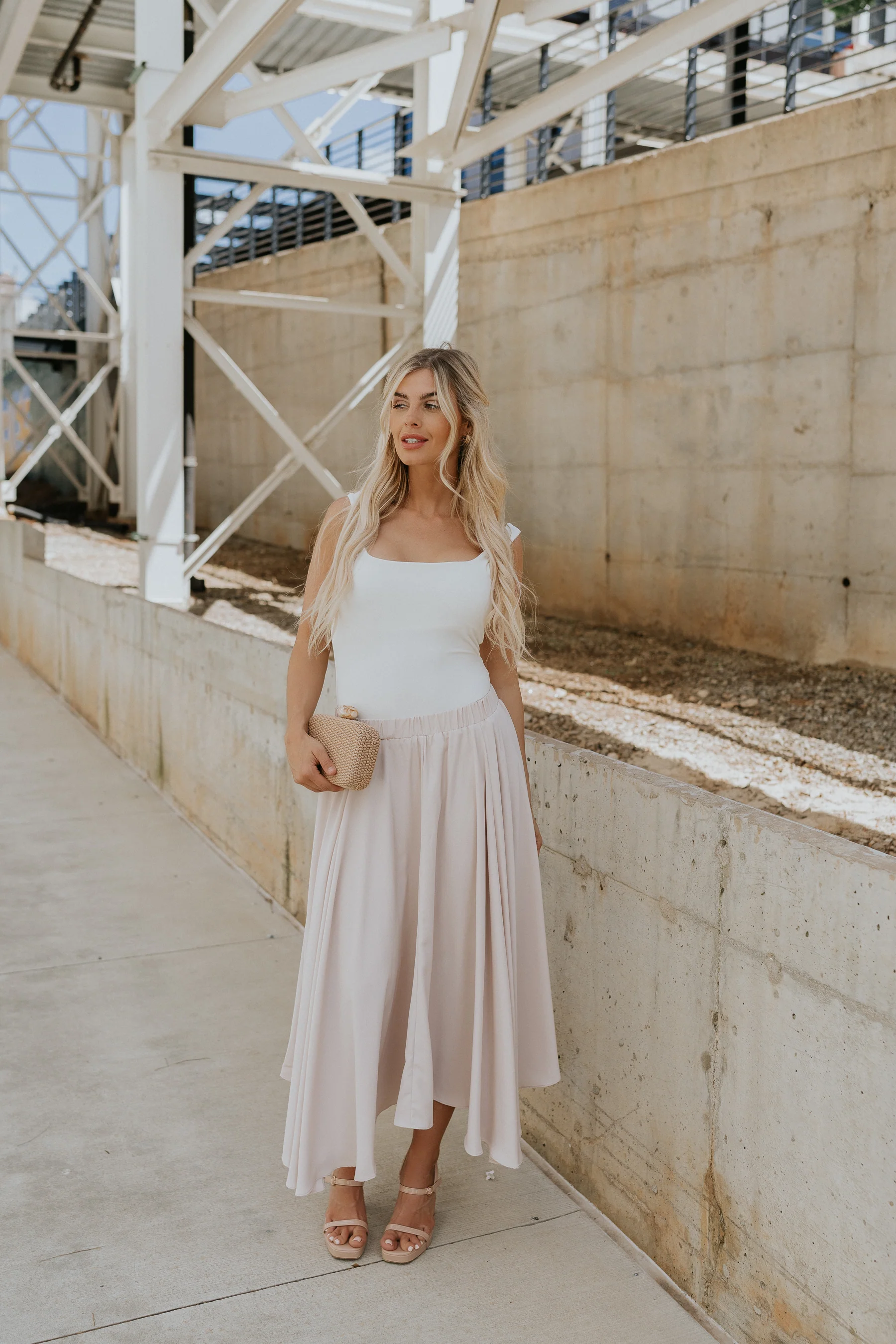 April Taupe Midi Skirt - Image 4