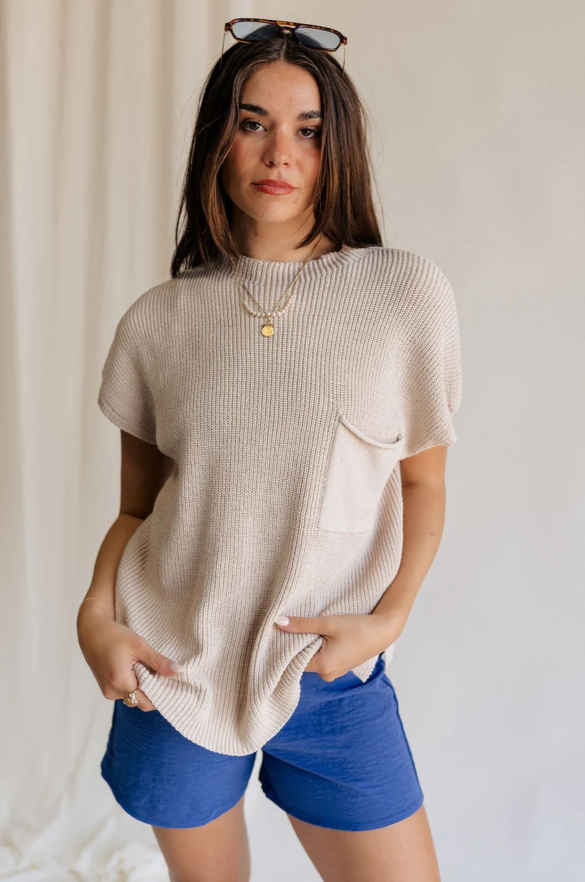 Arana Short Sleeve Pocket Sweater