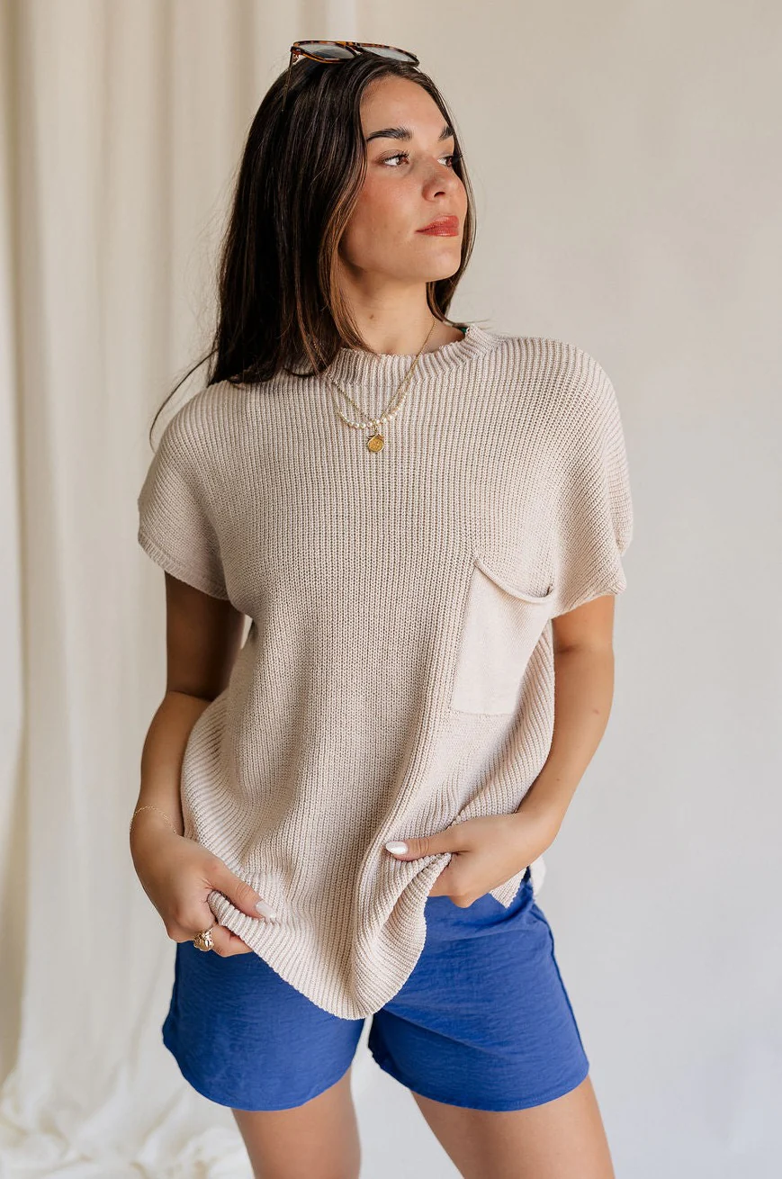 Arana Short Sleeve Pocket Sweater - Image 2
