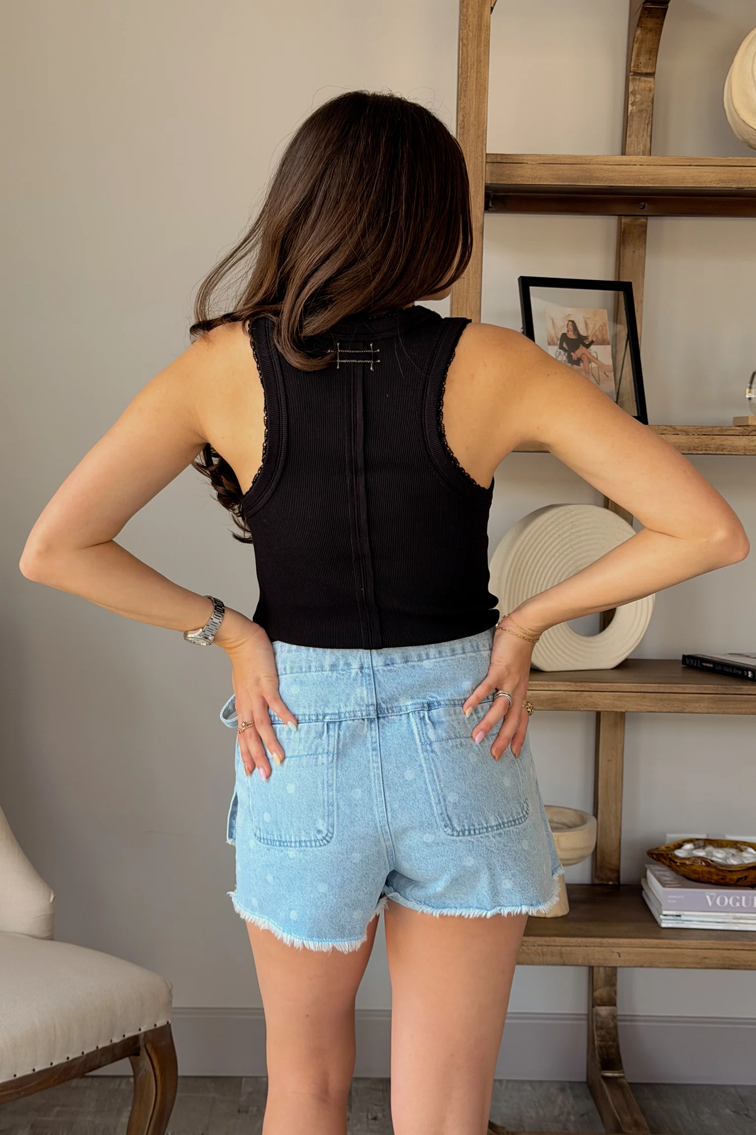 Arden Black Lace Trim Tank Top - Image 6
