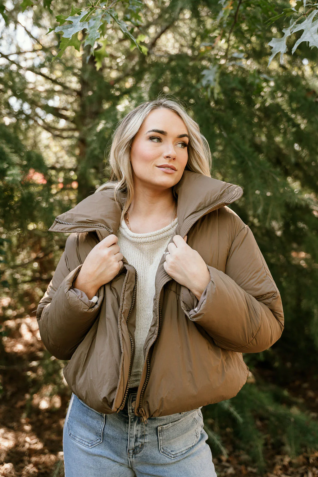 Arden Brown Puffer Jacket - Image 3