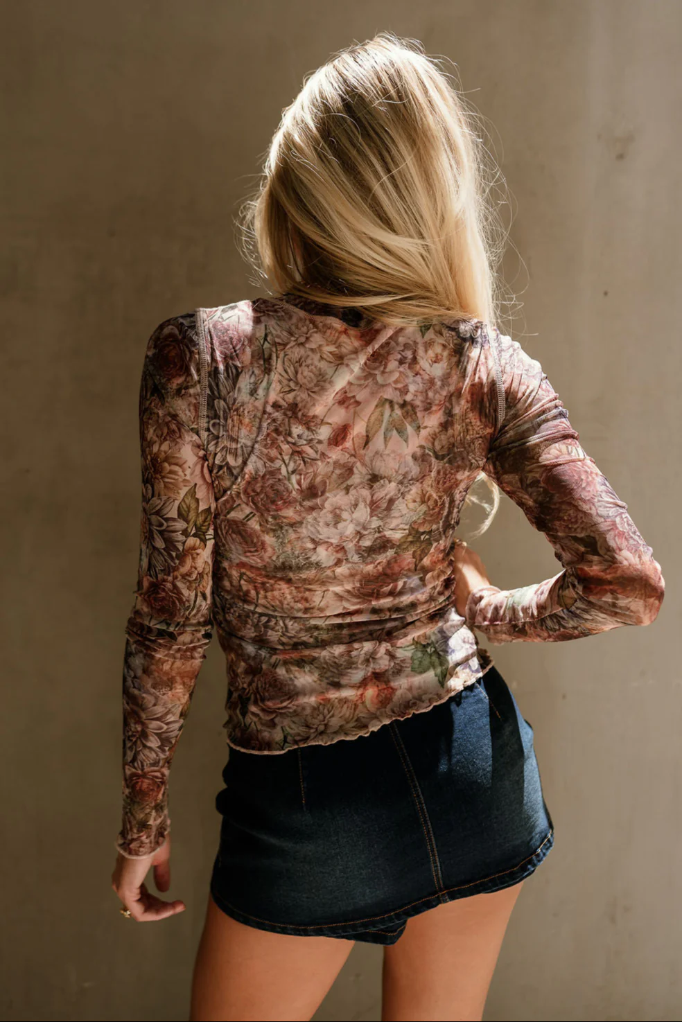 Ari Brown Multi Floral Mesh Top - Image 4
