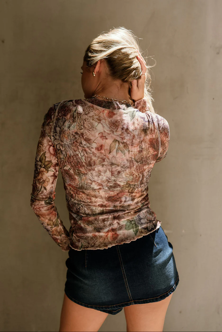 Ari Brown Multi Floral Mesh Top - Image 8