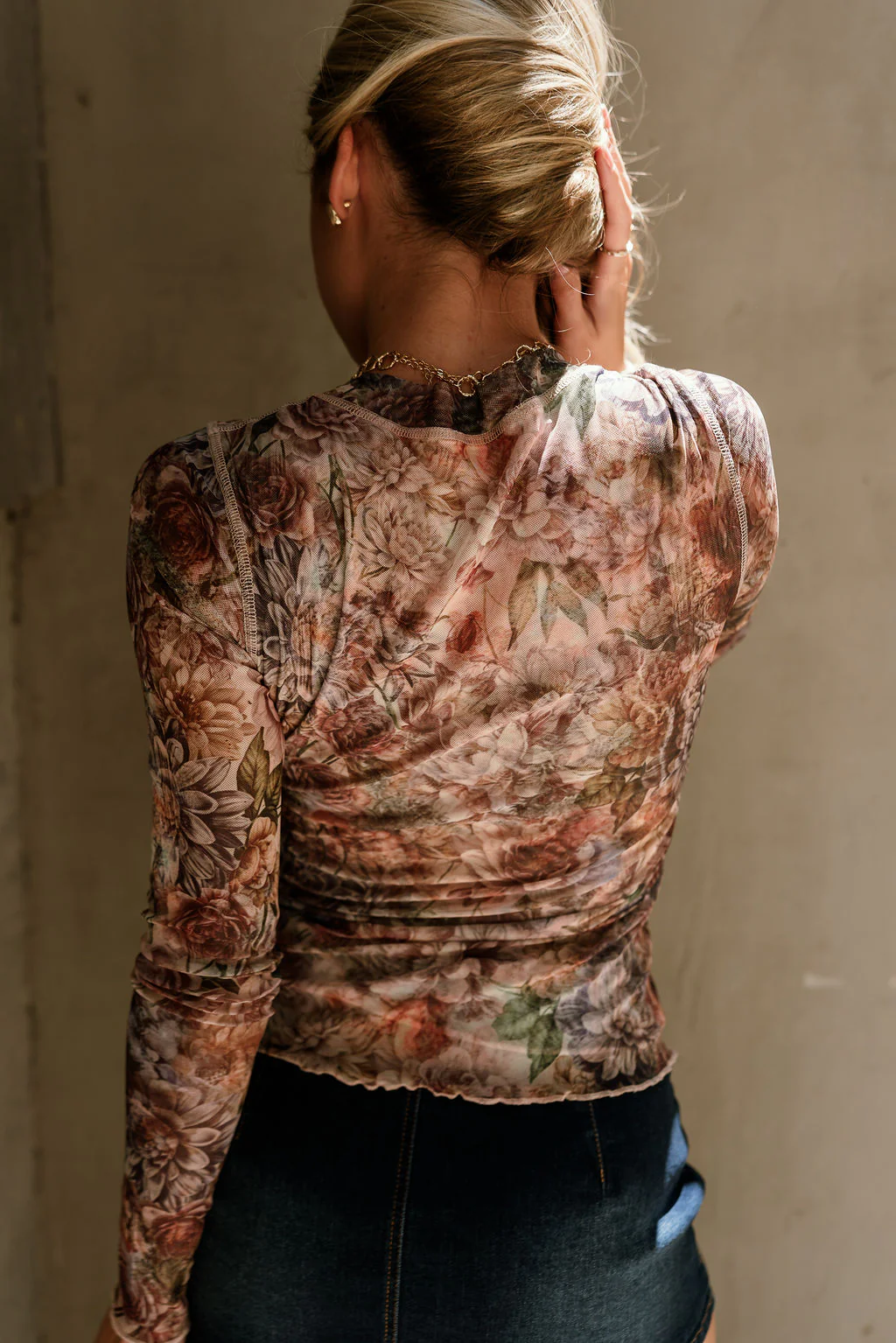 Ari Brown Multi Floral Mesh Top - Image 9