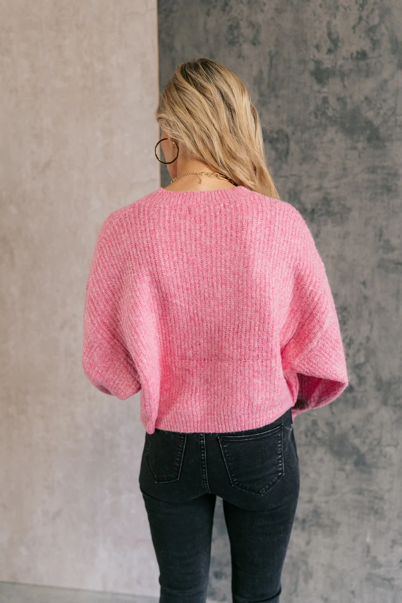 Ari Pink Cropped Sweater - Image 5
