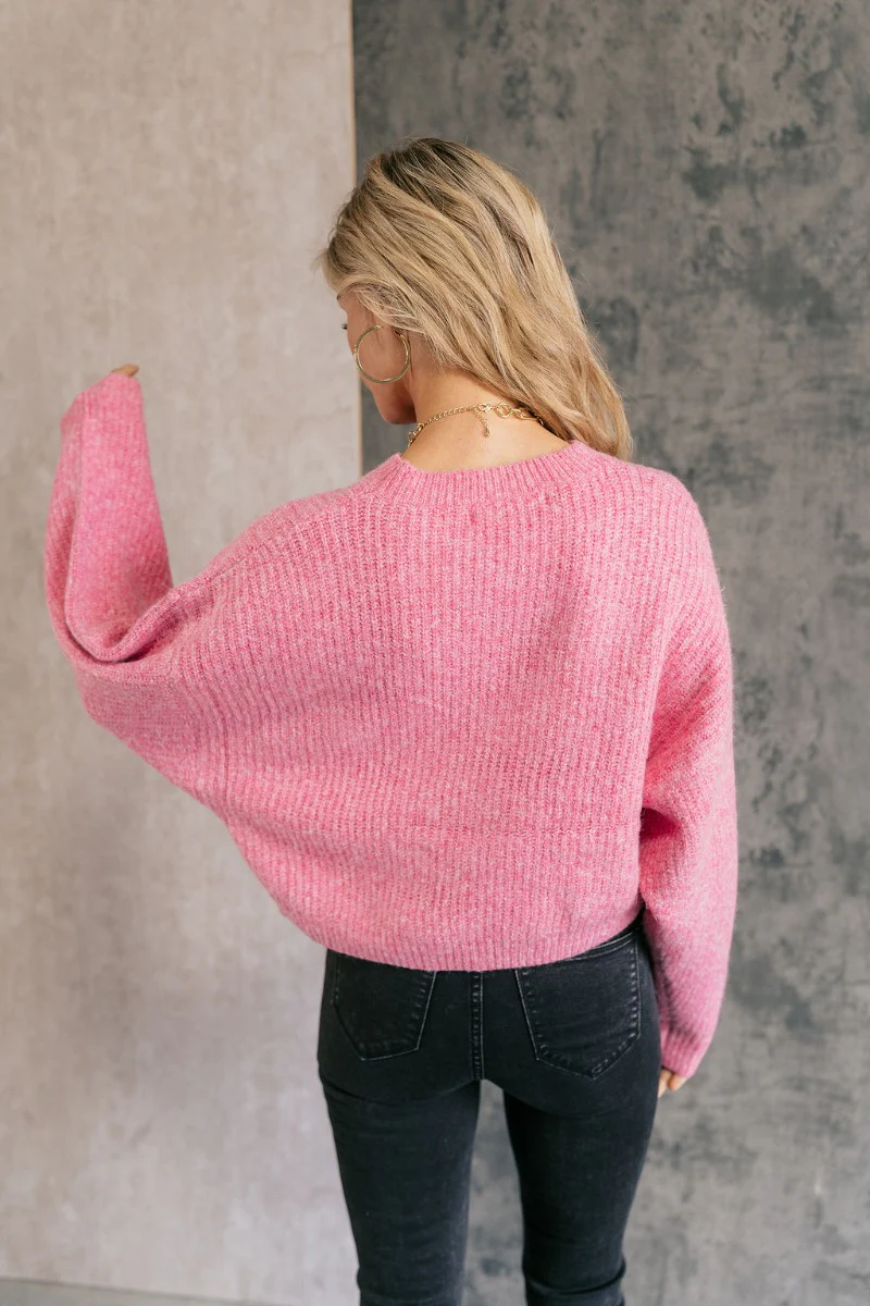 Ari Pink Cropped Sweater - Image 6