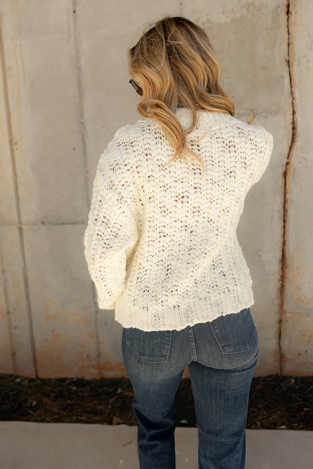 Aria Cream Cable Knit Cardigan - Image 4