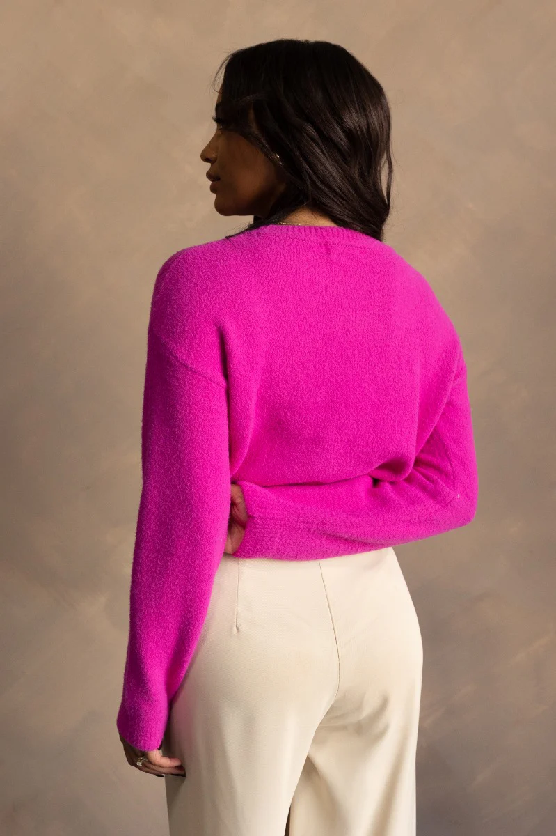 Aria Fuchsia Long Sleeve Sweater - Image 7