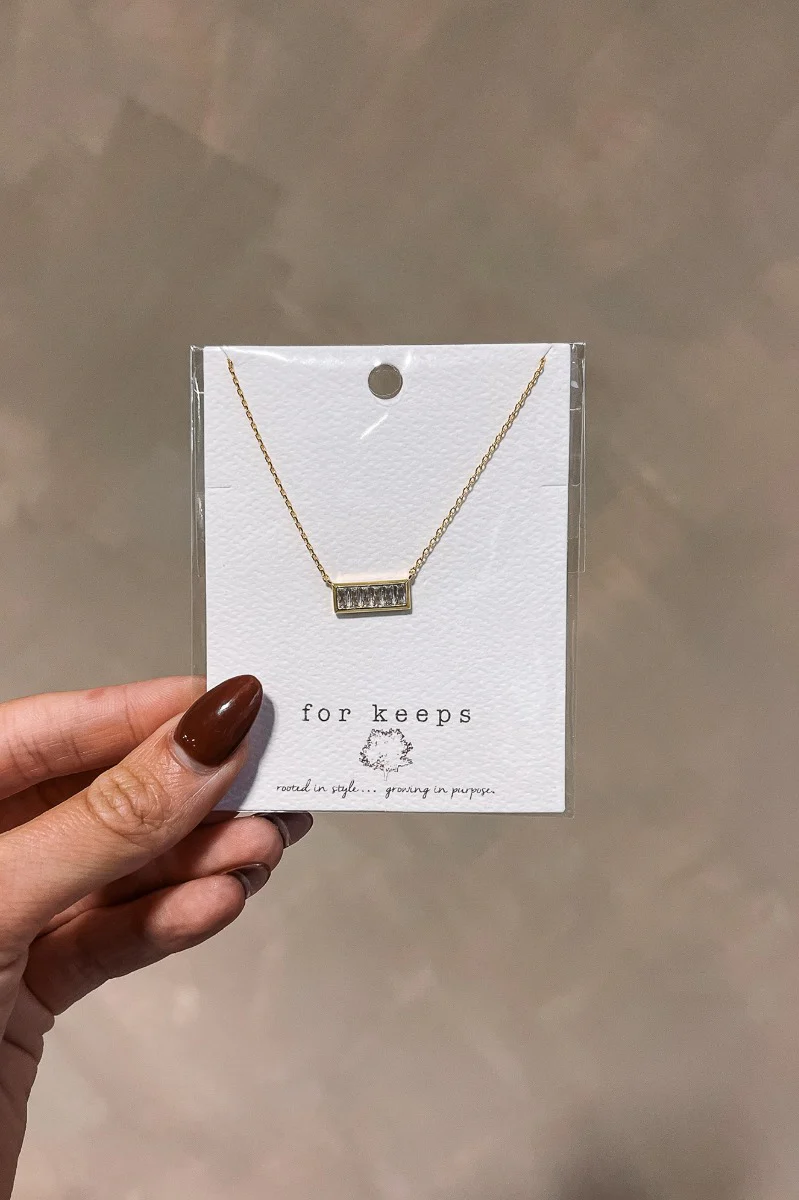 Aria Rhinestone & Gold Dipped Necklace