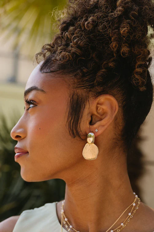 Ariel Gold Dipped Petal Earrings