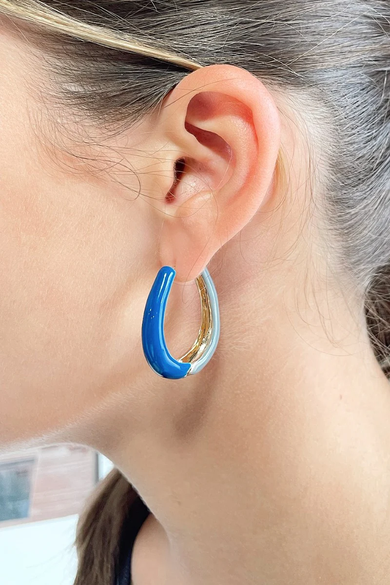 Around The Block Earrings in Blue