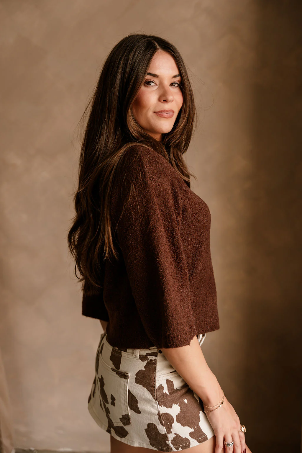 Arya Brown High Neck Sweater - Image 5