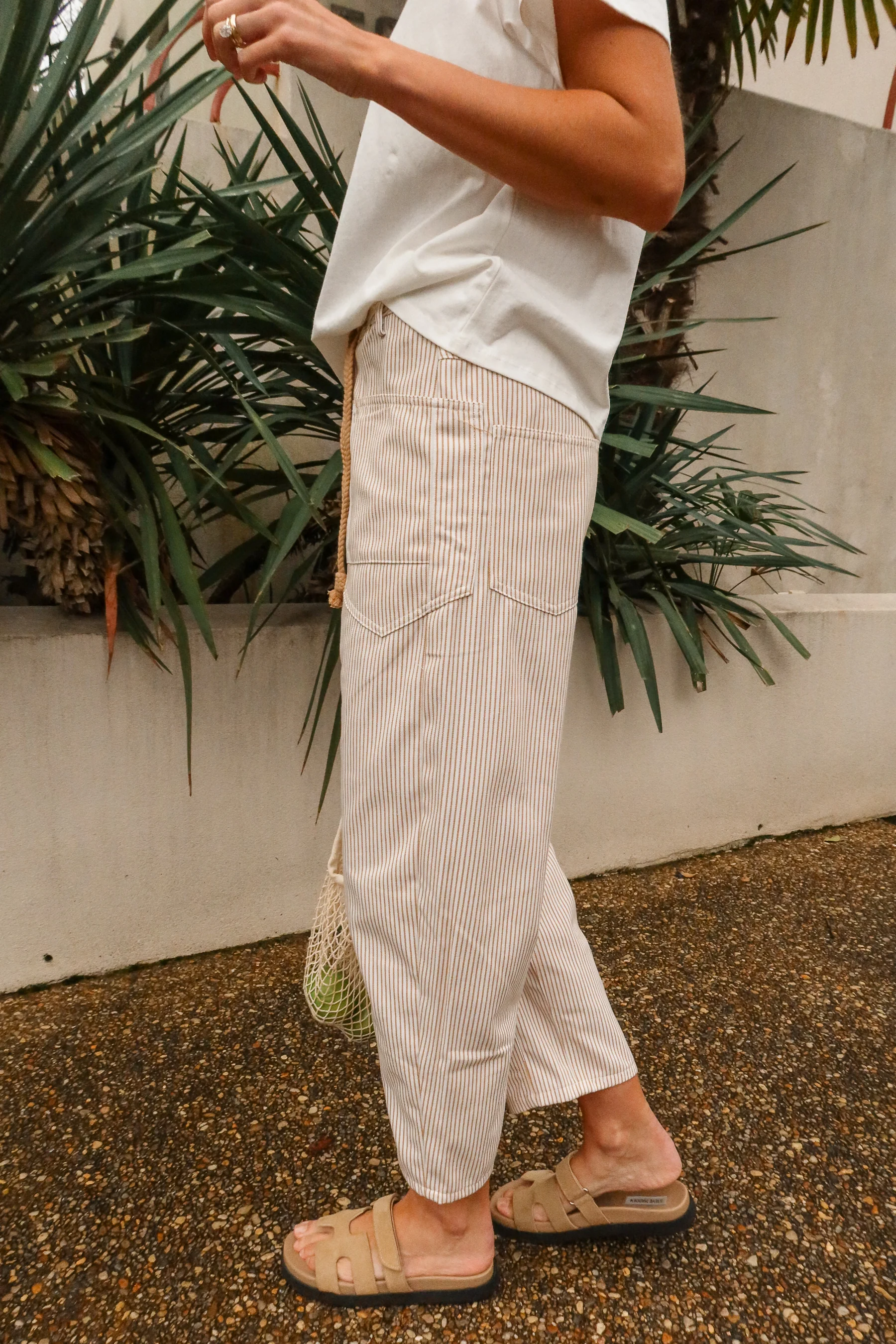 Arya Cream & Taupe Stripe Pants - Image 3