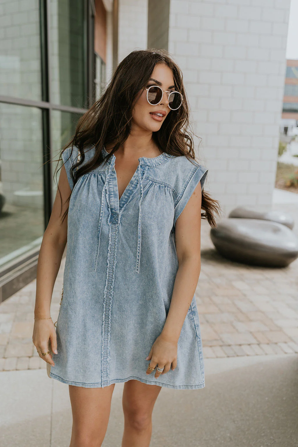 Arya Denim Mini Dress - Image 2