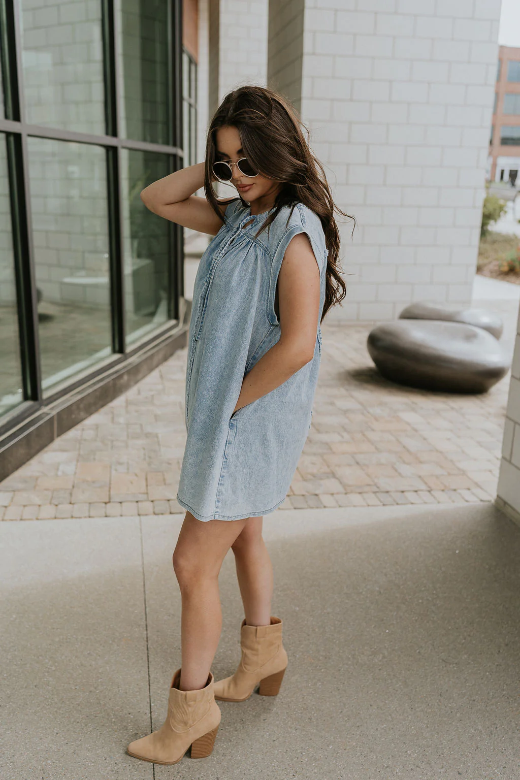 Arya Denim Mini Dress - Image 3