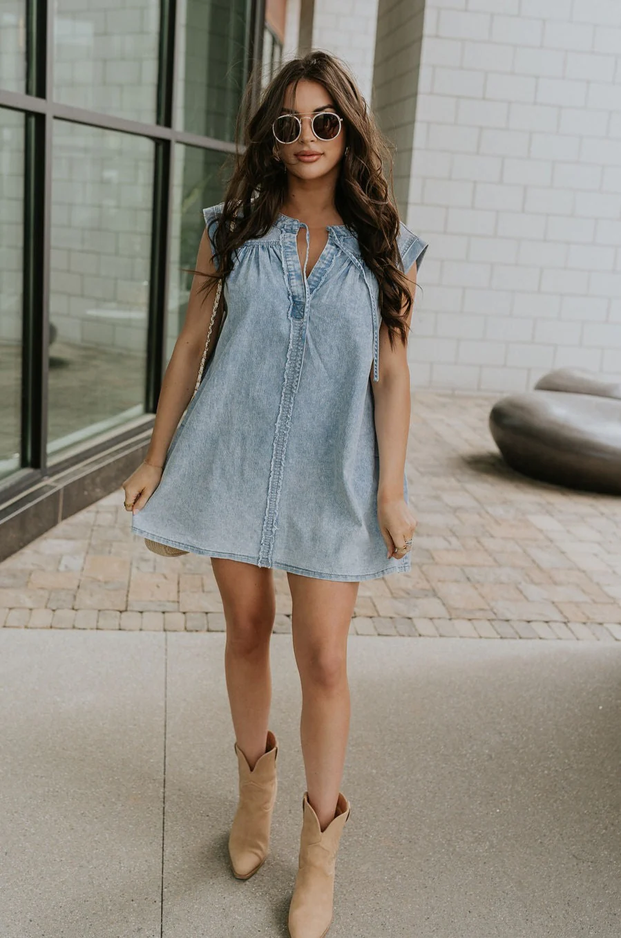 Arya Denim Mini Dress - Image 4