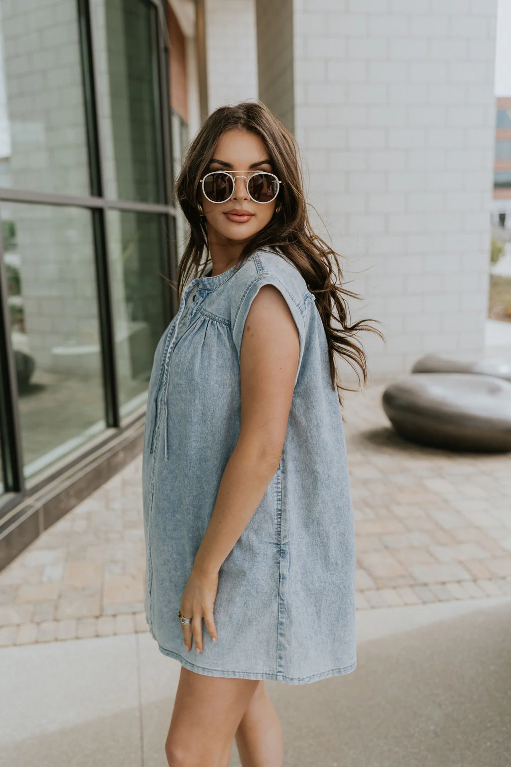 Arya Denim Mini Dress - Image 5