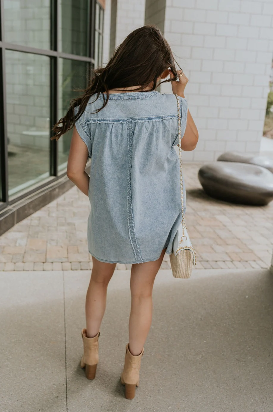 Arya Denim Mini Dress - Image 6